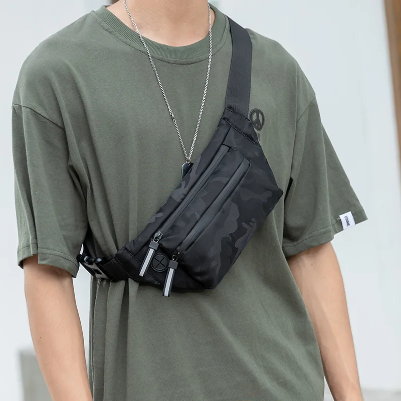 

Men's Waist Pack Casual Chest Bag Fashion Brand Male Shoulder Crossbody Bags Hip Sack Small Cycling Sports Belt Pouch for Phone
