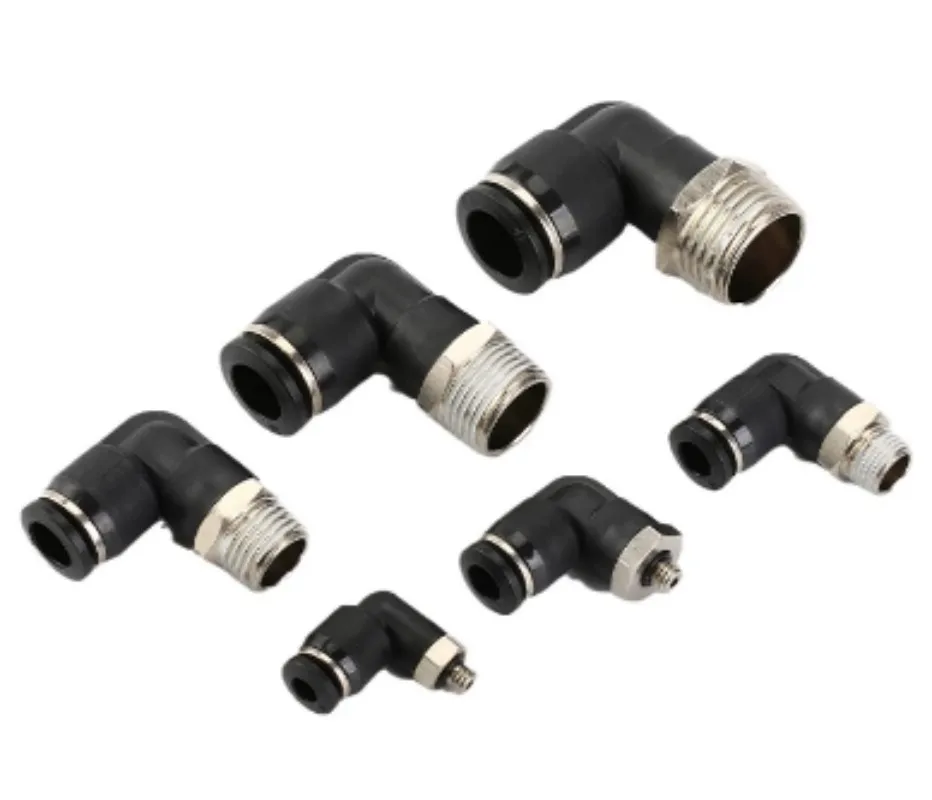 Raccordi per tubi dell\'aria neri 1/8 1/4 3/8 1/2 4mm/6mm/8mm/10mm PL PLF connettore per tubi raccordo rapido pneumatico per tubi