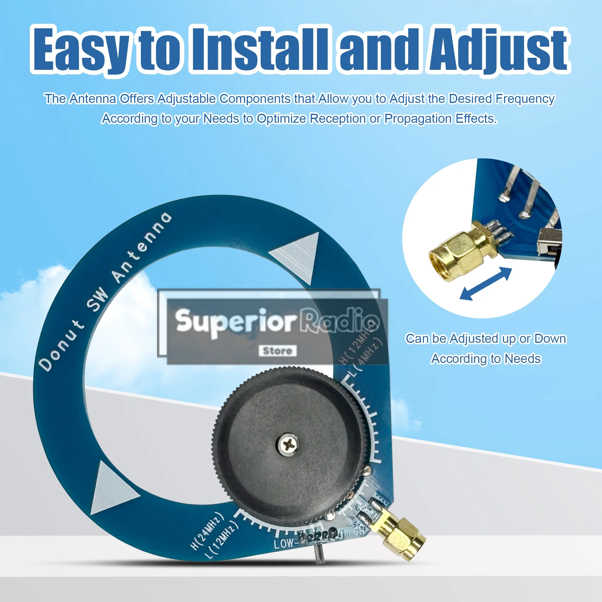 Mini Circle Loop Antenna Donut Broadband WB Antenna SW Shortwave AM Medium Wave Aerial For UV-88 UV-98 Plus RT-860G RT-880 Radio view 6