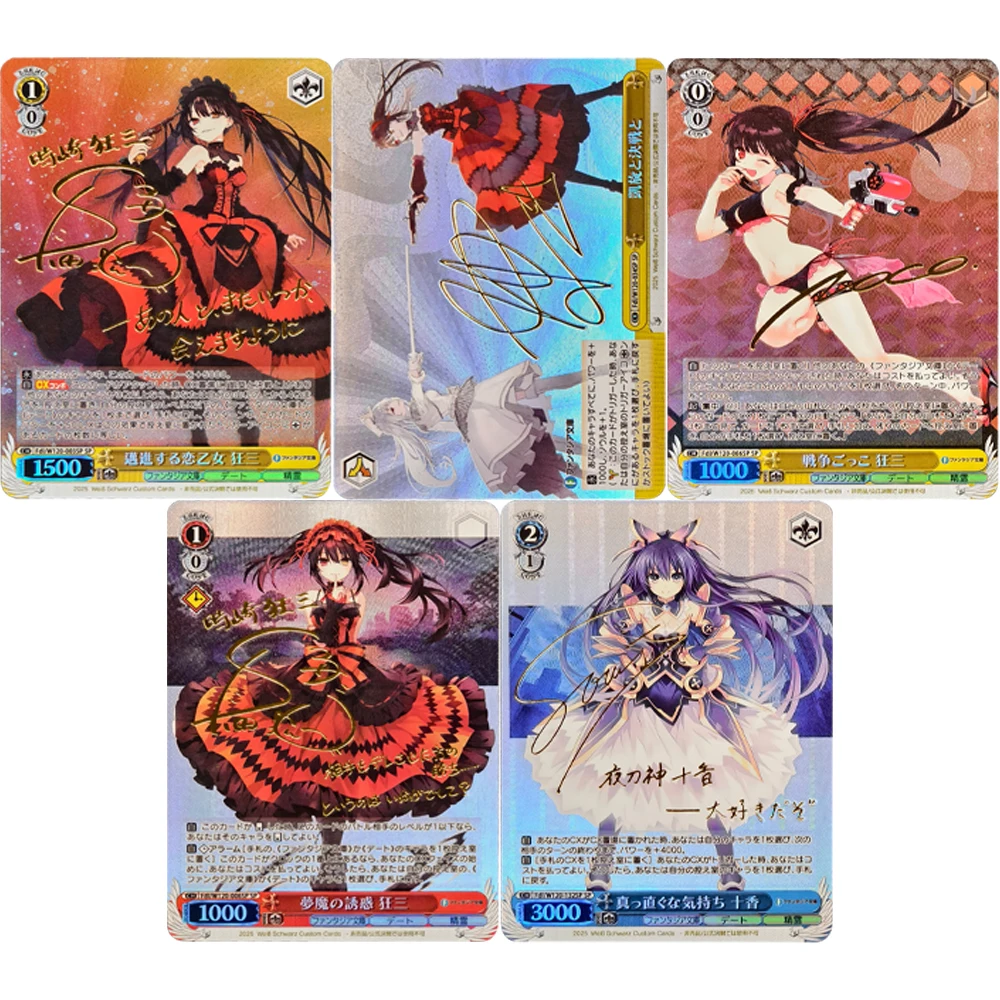 

New Design DATE A LIVE Tokisaki Kurumi Anime Weiss Schwarz Collection Card Signature Card Refractive Color Flash Textured Gifts