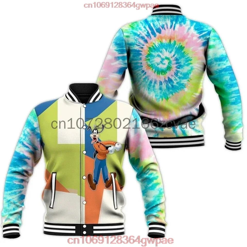 Disney Goofy Baseball Jacket Men Women Hip Hop Harajuku Jackets Streetwea Boys Girls Loose College Coats