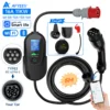 Afyeev-ポータブル電気自動車充電器,Wi-Fi付きEV充電器,アプリケーション,Bluetoothバージョン,リモコン,CEEプラグ,3相,タイプ2,11 kW,16A 1