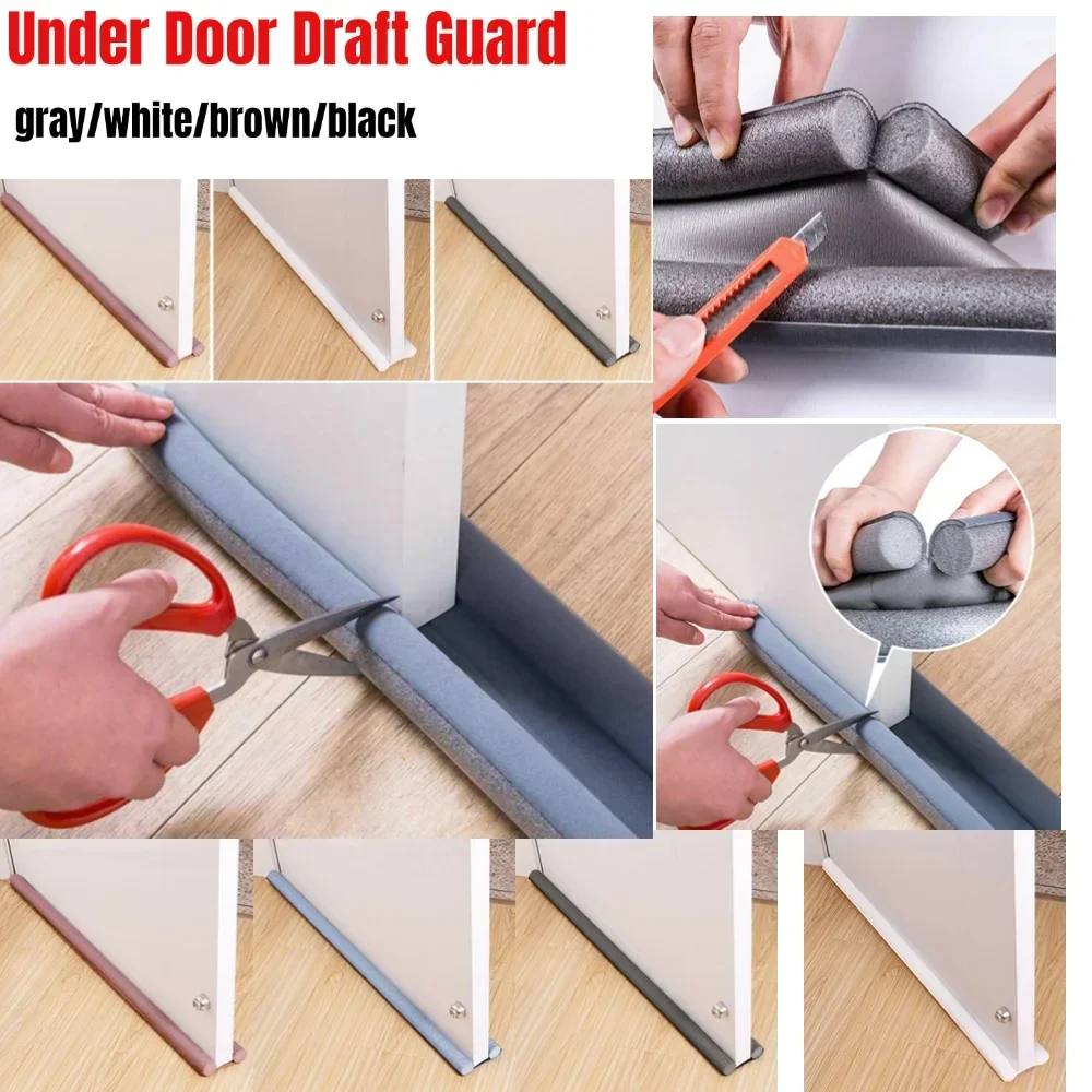 1pc 93cm Under Door Draft Guard Stopper Reduce Noise Door Bottom Sealing Strip Dustproof Blocker Double-Protector Doorstop