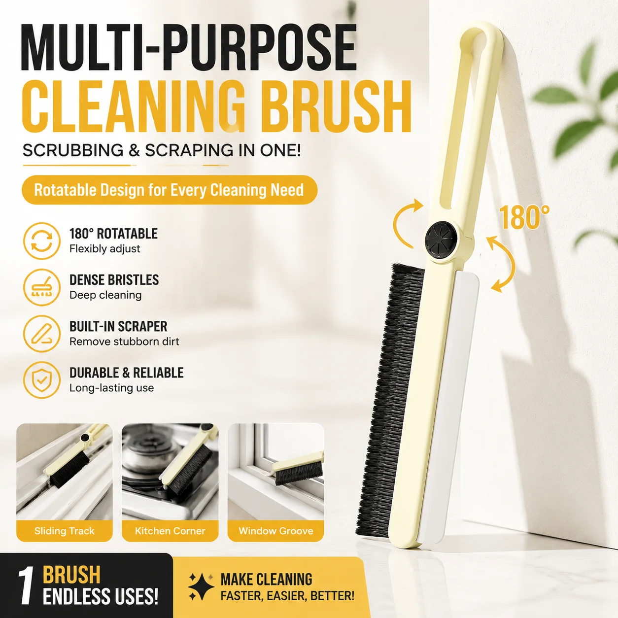 Brosse multifonctionnelle pour les interstices, brosse de toilette, brosse à dépoussiérer, brosse pour les interstices tenaces, nettoyage de la salle de bain, brosse de cuisine