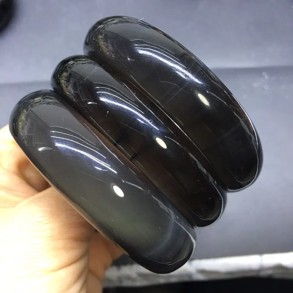 Rare Natural Jade Bracelet Black Decorative Bangle Women's All-match Fashion Jewelry Accessories Gift
