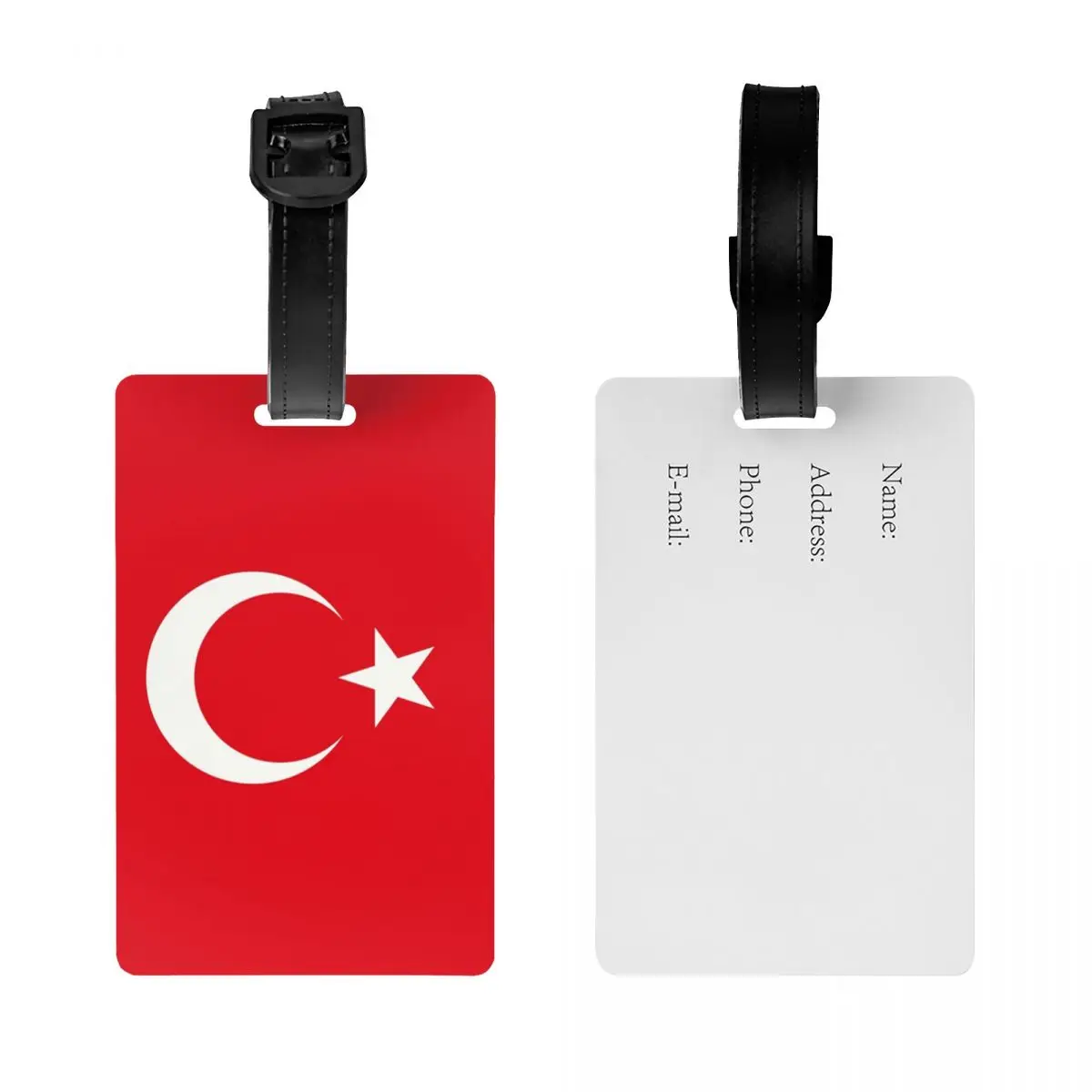 Etiqueta de equipaje con bandera de Turquía, Etiquetas de equipaje de patriotismo personalizadas, cubierta de privacidad, tarjeta de identificación con nombre