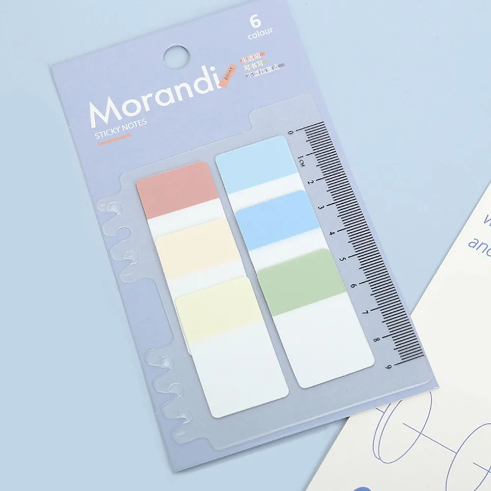 2set 6 Colors Transparent Sticky Notes Waterproof Self-Adhesive Translucent Sticky Notes PET Sticky Notes File Classification