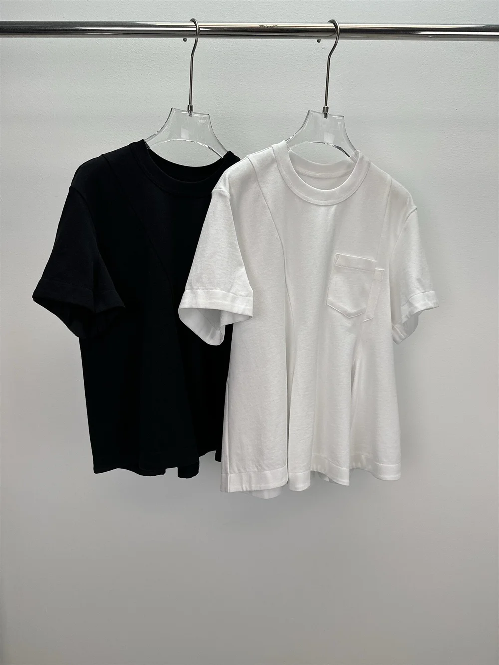 

Summer Round Neck Simple Irregular Short-Sleeved T-Shirt Versatile Fashion Tops For Women