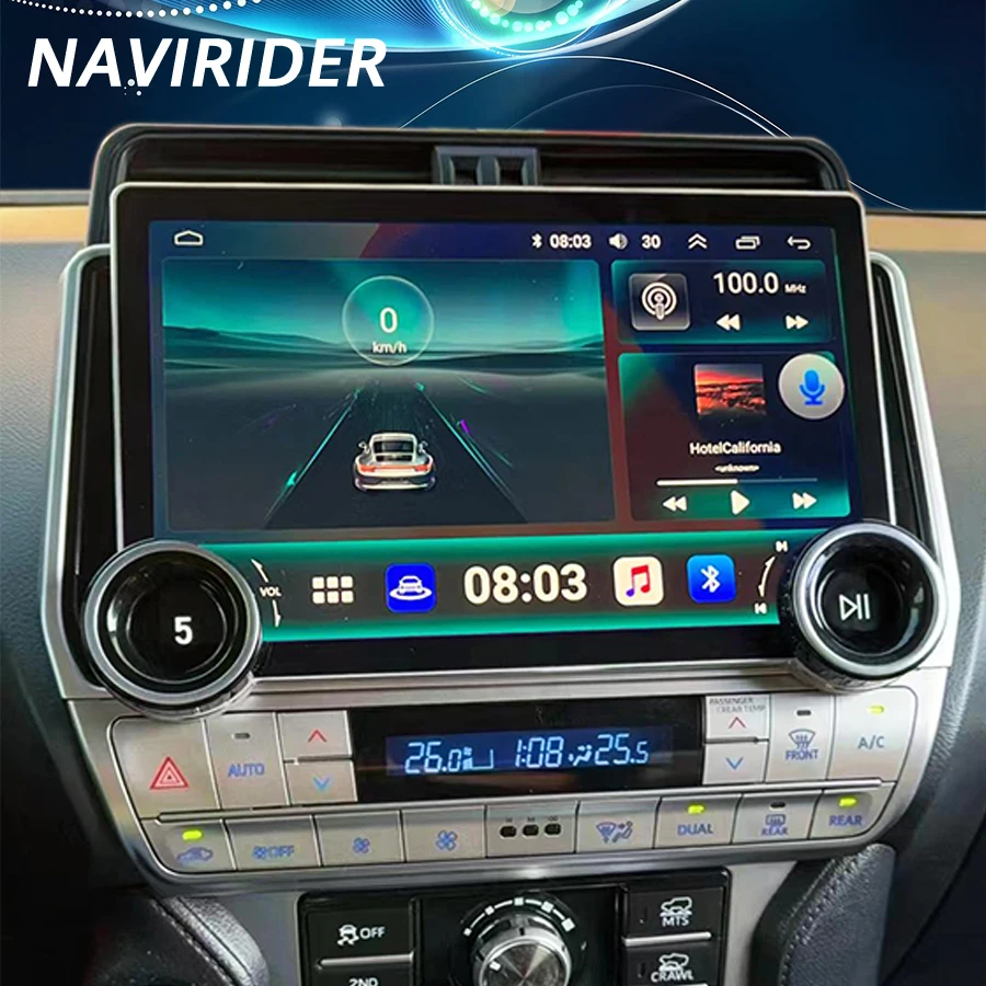 

11.8 Inch Android 13 Double Knob Gps Navigation Wireless Carplay Screen for Toyota Prado 2021 2019 2020 Car radio Multimedia