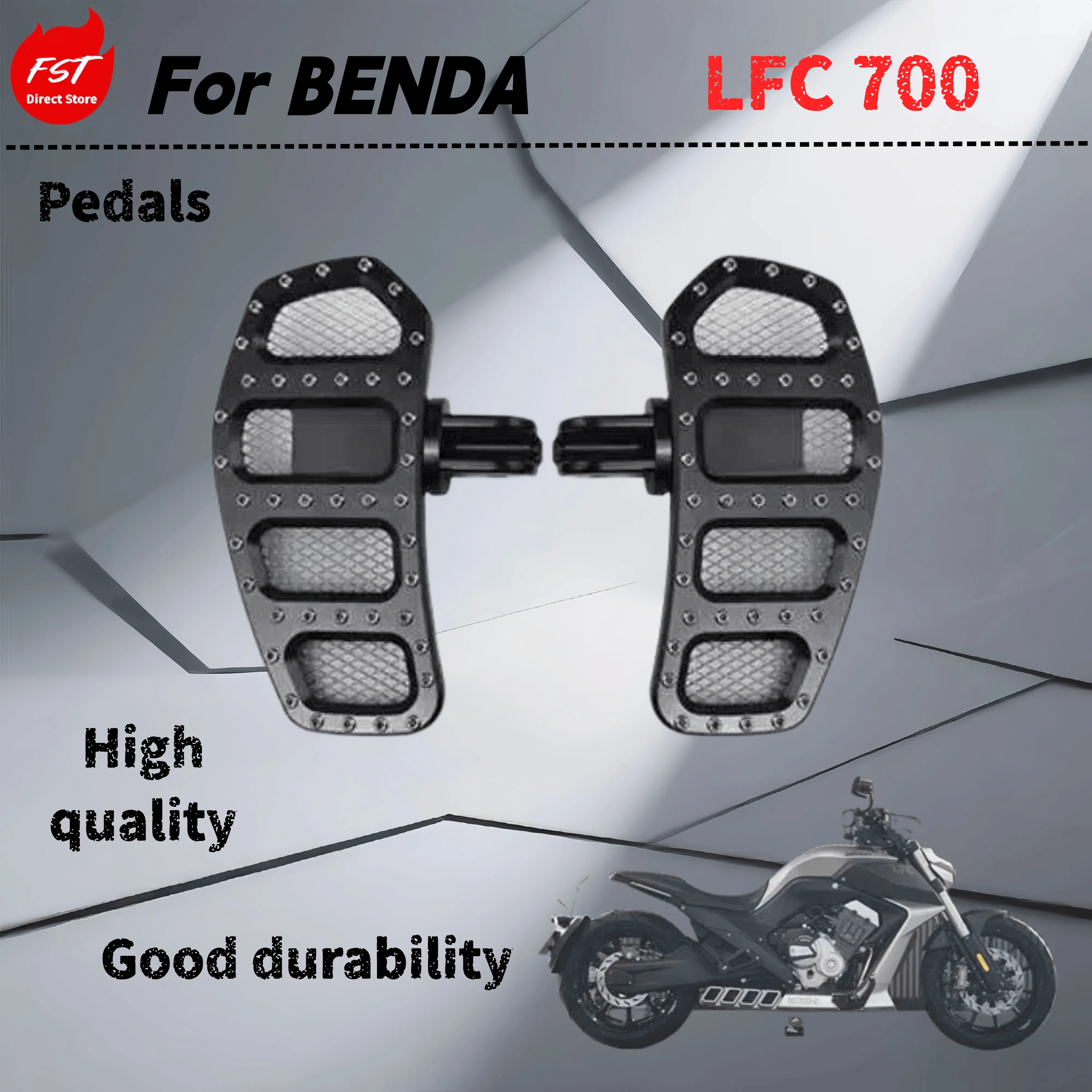 For Benda LFC 700 retrofit retro front footrest enlarged and widened aluminum alloy anti-slip footrest accessories