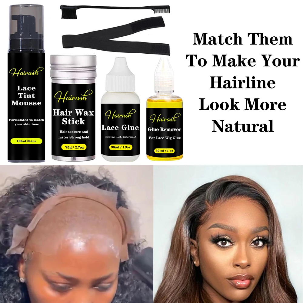 Lace Tint Mousse Waterproof Lace Wig Glue For Lace Front Wig Invisible Hair Glue+Wax Stick Edge Control + Glue Remover