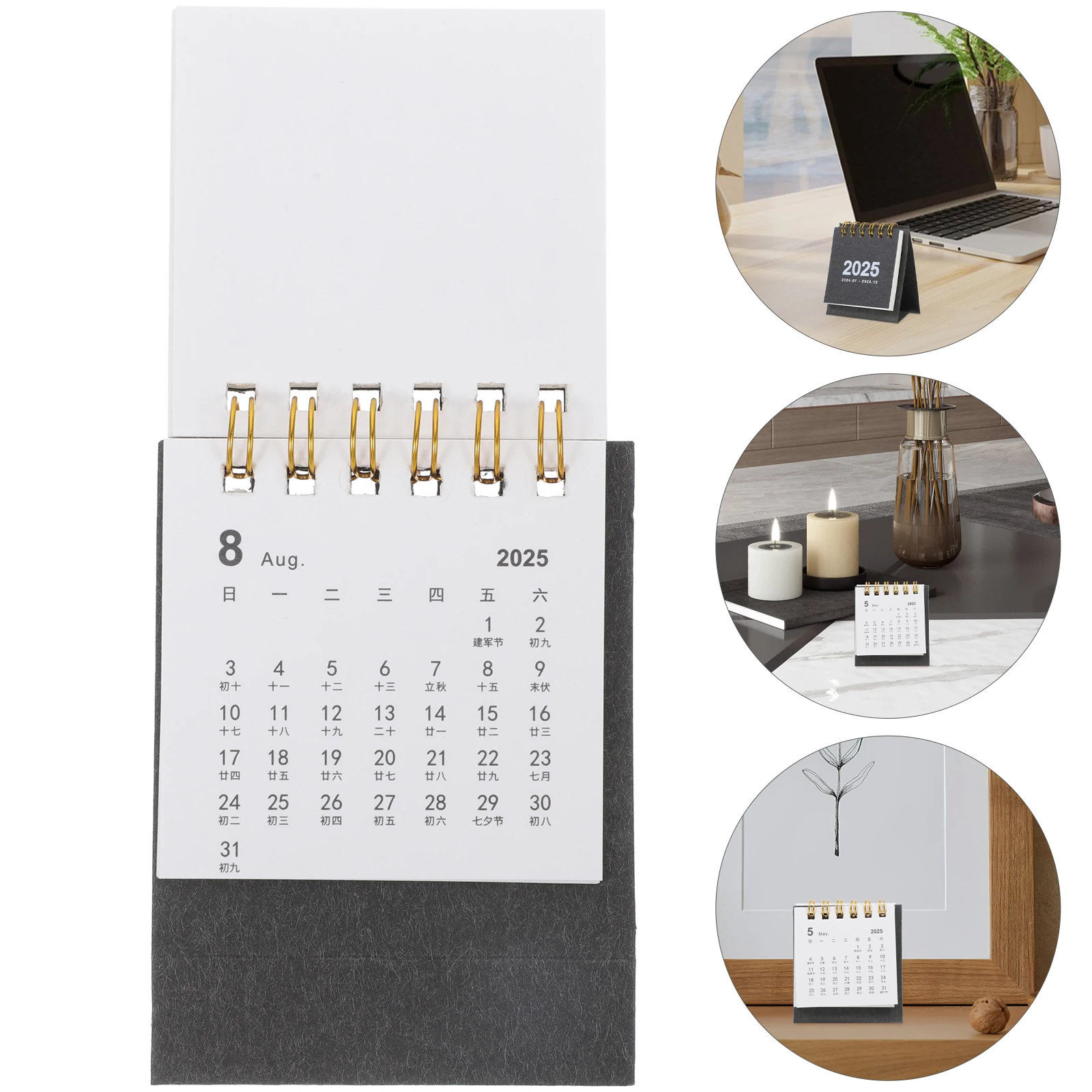 

2024-2025 Mini Desk Office Standing Decorative Monthly Flip For Desk Desktop 2025 Small Calendar Household Office Supplies Note