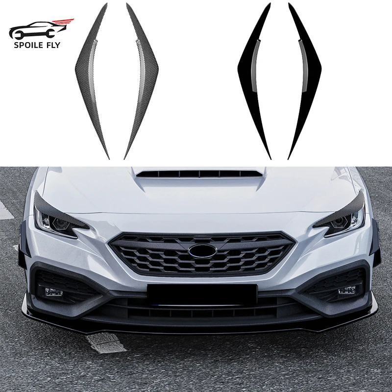 

New Design 2022 To Up For Subaru WRX STI VB Car Front Headlight Lamp Eyebrow Eyelid Lip Trim Cover By ABS Gloss Black