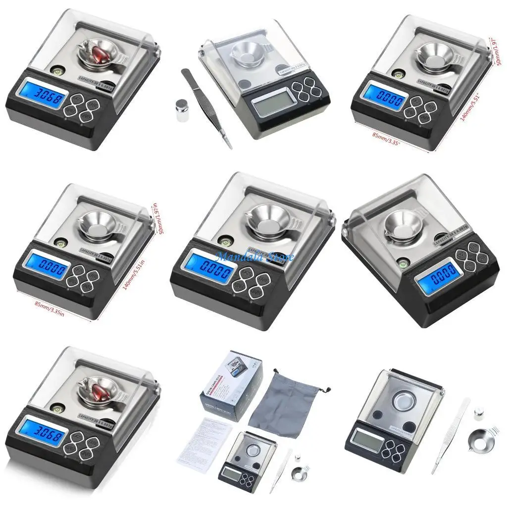 

U2JC 30G x 0.001g High Digital Scale Powder Scale Milligram Includes Read in g /oz/ozt/for T/ct/gn Switchable B