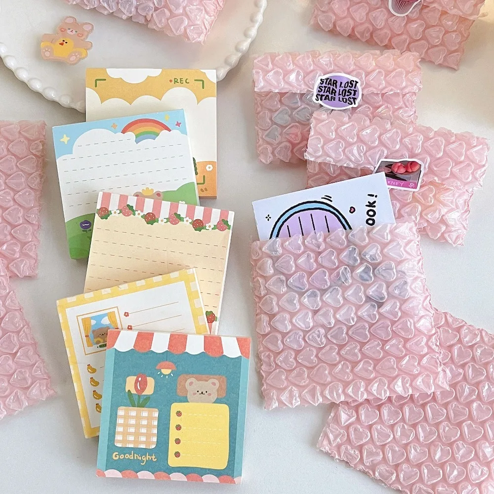 10/1pcs New Heart Bubble Bag Self-Seal Packaging Shockproof Padded Envelopes Pink Mini Small Card Sleeve Small Business Supplies