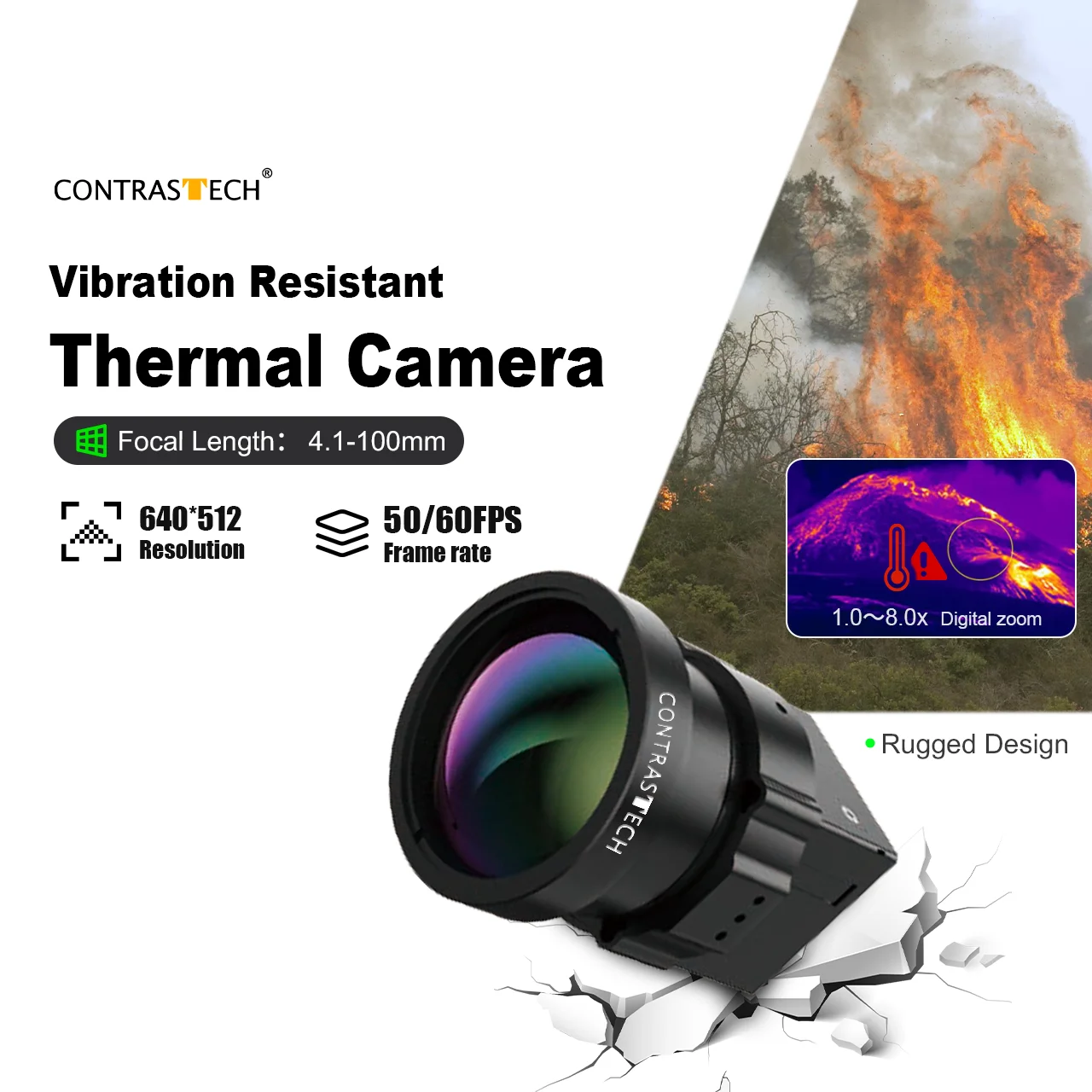 In stock 2026 Anti-vibration Non-radiometric 17°x14° 25mm F1.0 640x512 12μm 50Hz MIPI USB Analog BT.656 Longwave Infrared  LWIR