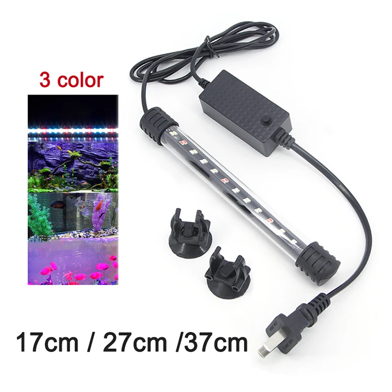 Colorful Aquarium Light Fish Tank Submersible Light Lamp Waterproof Underwater LED Lights Aquarium Lighting u