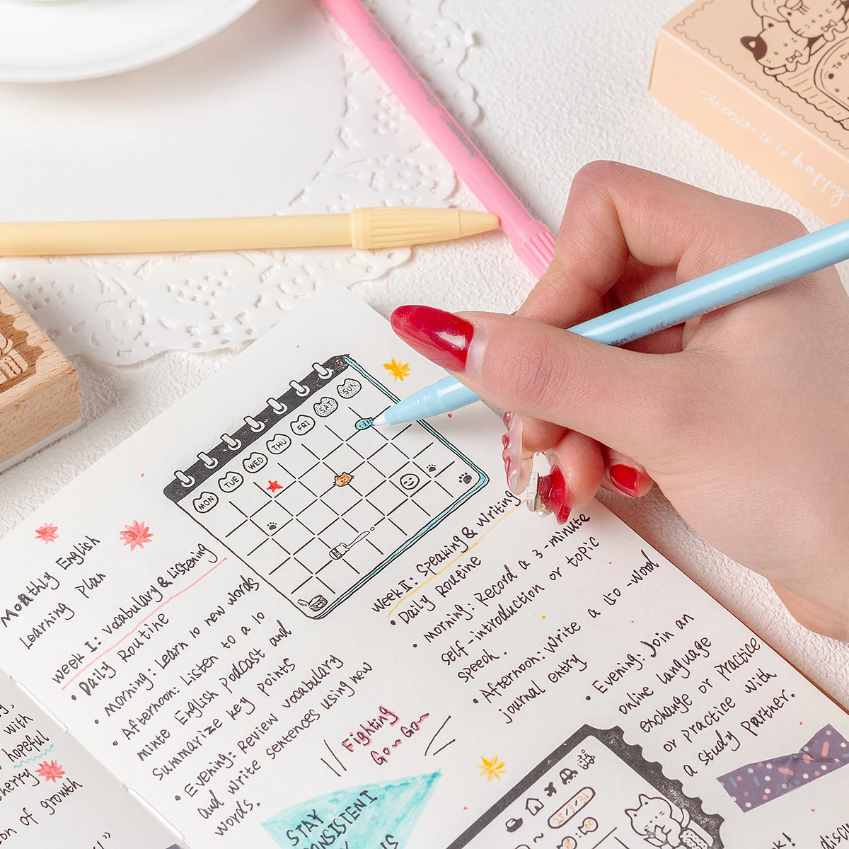 قطعة واحدة من ختم التقويم الخشبي المبتكر للحيوانات، مناسب لأجهزة الكمبيوتر المحمولة والمخططين، مستلزمات مكتبية ورائعة