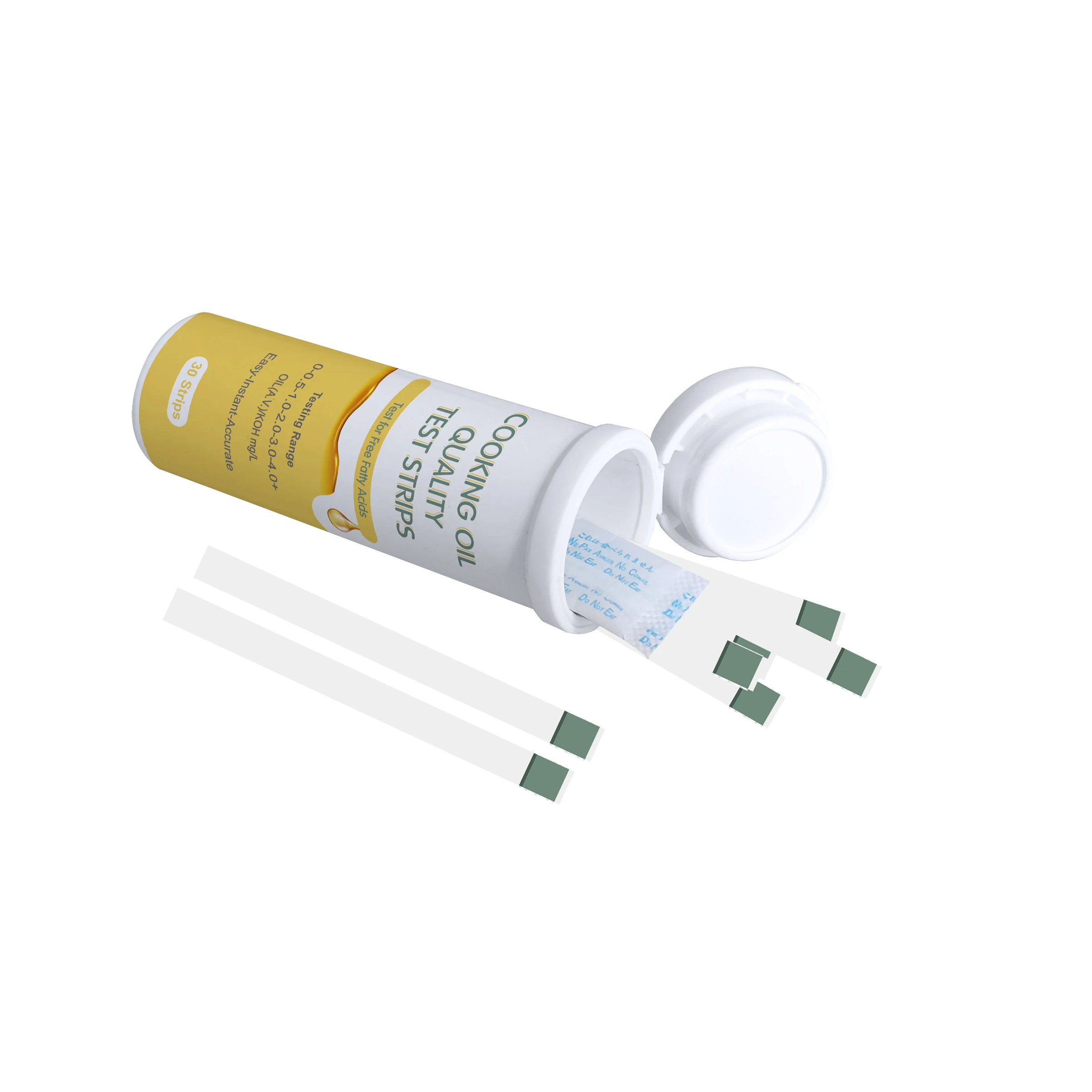 Rapid test kit cooking oil quality test strips testing for free fatty acids with 30 strips/barrel