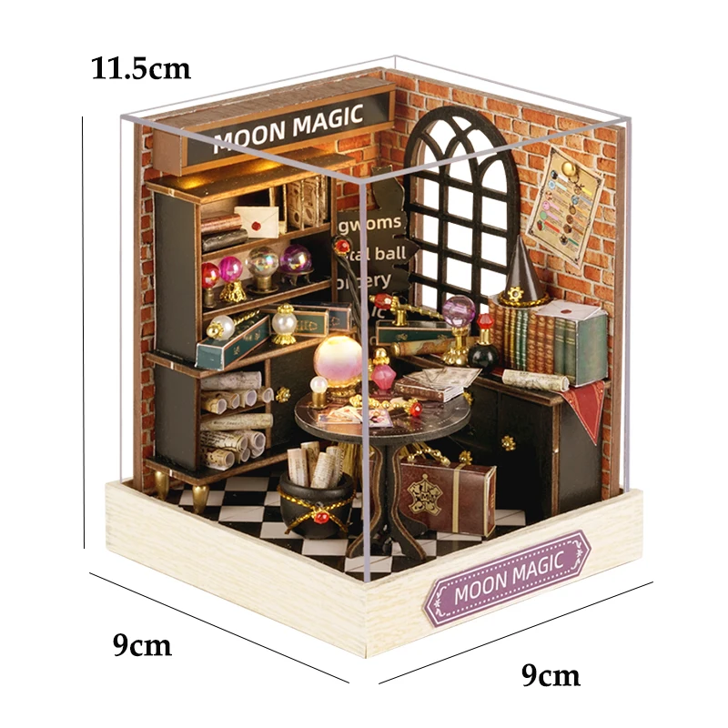 DIY miniatuur poppenhuis 3D puzzel klein huis assemblage gebouw model kit speelgoed huis met meubels verlichting houten ambachten geschenken