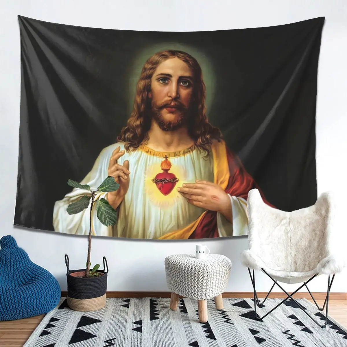 Jesus Biblical References Tapestry Wall Hanging Aesthetic Home Decor Tapestries for Living Room Bedroom
