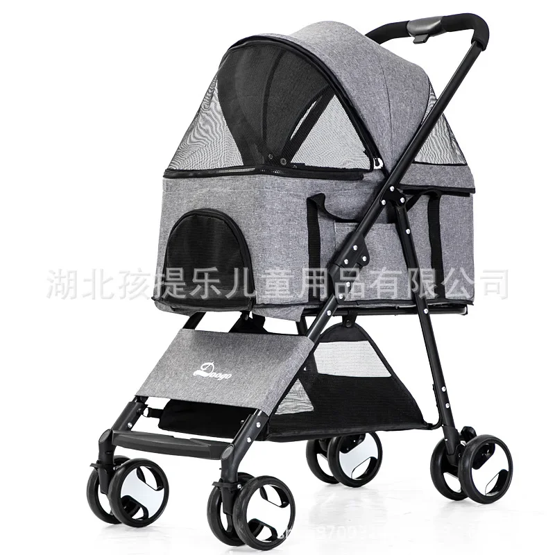 Detachable Foldable Pet Stroller Lightweight Portable Outdoor Travel Carriage for Small Dog Cat Puppy Outing Walking