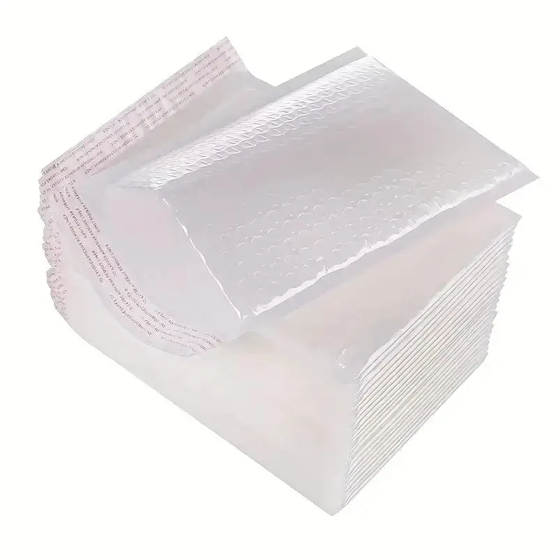 10pcs Composite Pearlescent Film Bubble Bag White Garment Packaging Express Bag Thickened Envelope Foam Waterproof Bubble Bag