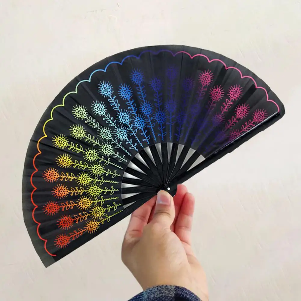 Portable Fan Stylish Folding Fans for Parties Festivals Performances Floral Leopard Starry Sky Rave Handheld Accessories