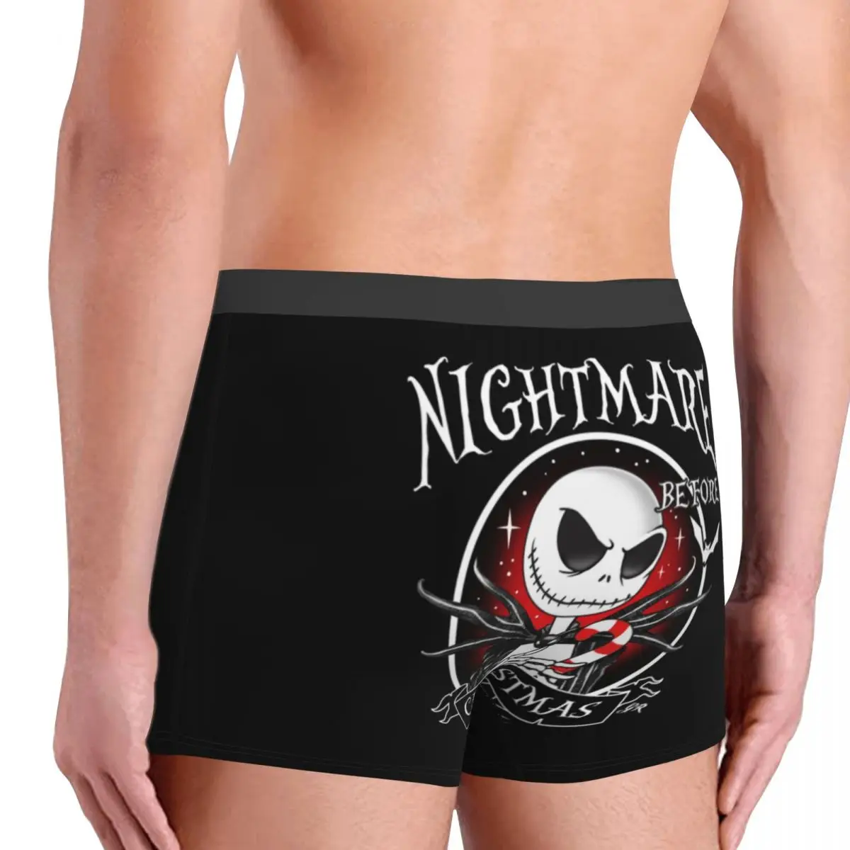 Roupa íntima masculina pesadelo antes do Natal, cuecas Jack Skellington, calções, cuecas masculinas, cuecas respiráveis, cuecas de Halloween