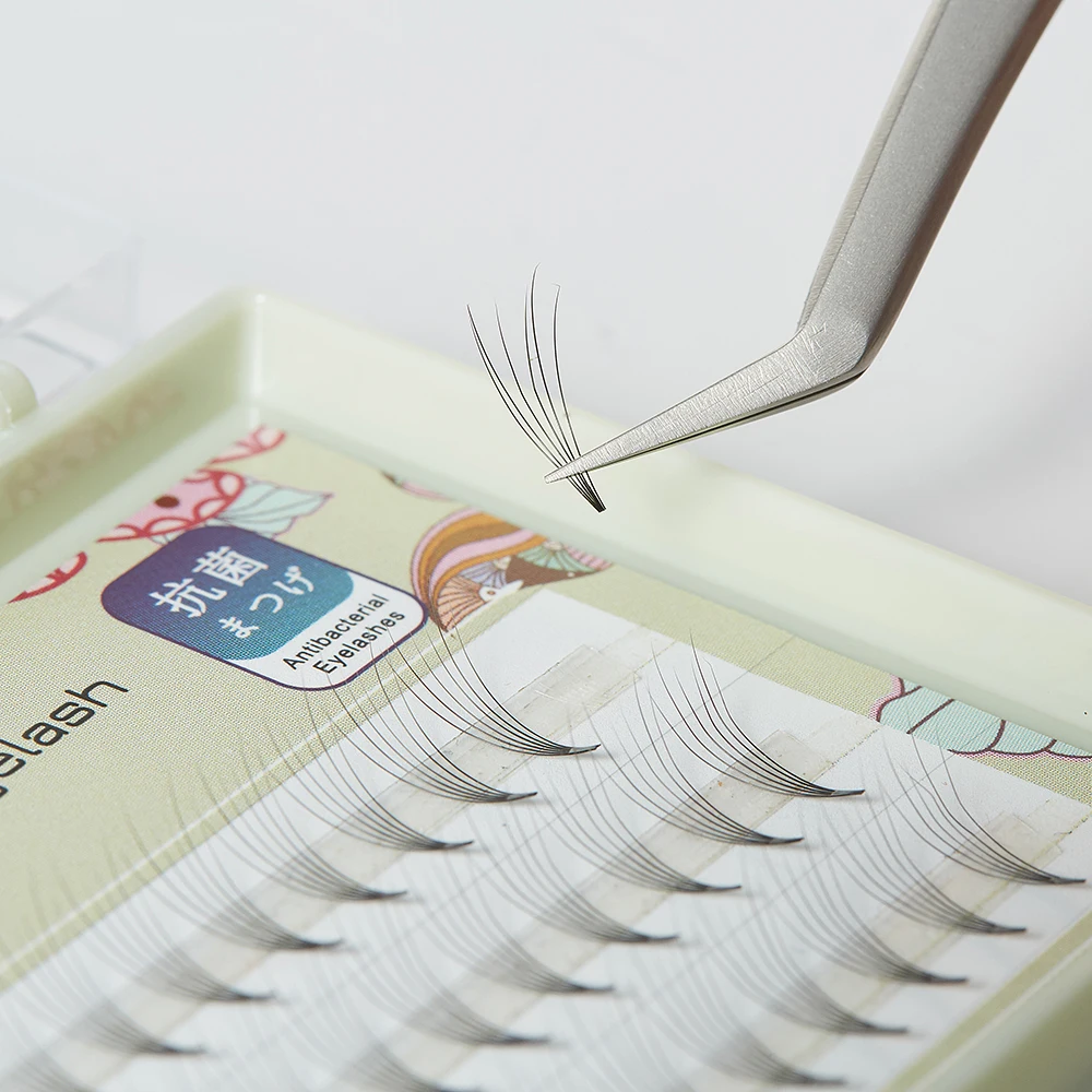 Yelix ventiladores de volumen prefabricados extensiones de pestañas rusas de tallo corto ventiladores anchos 2D 3D 4D 5D 6D 10D pestañas naturales al por mayor