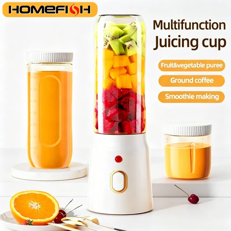 450ml liquidificador elétrico de alta potência usb recarregável sem fio copo espremedor portátil mini misturador para suco frutas smoothie milkshake