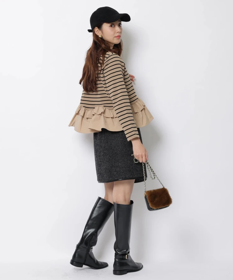 Fashionable Stripe Knitted Sweater Loose Fit Color Block Neckline Long Sleeve Women's Autumn Winter Casual Style Breathable
