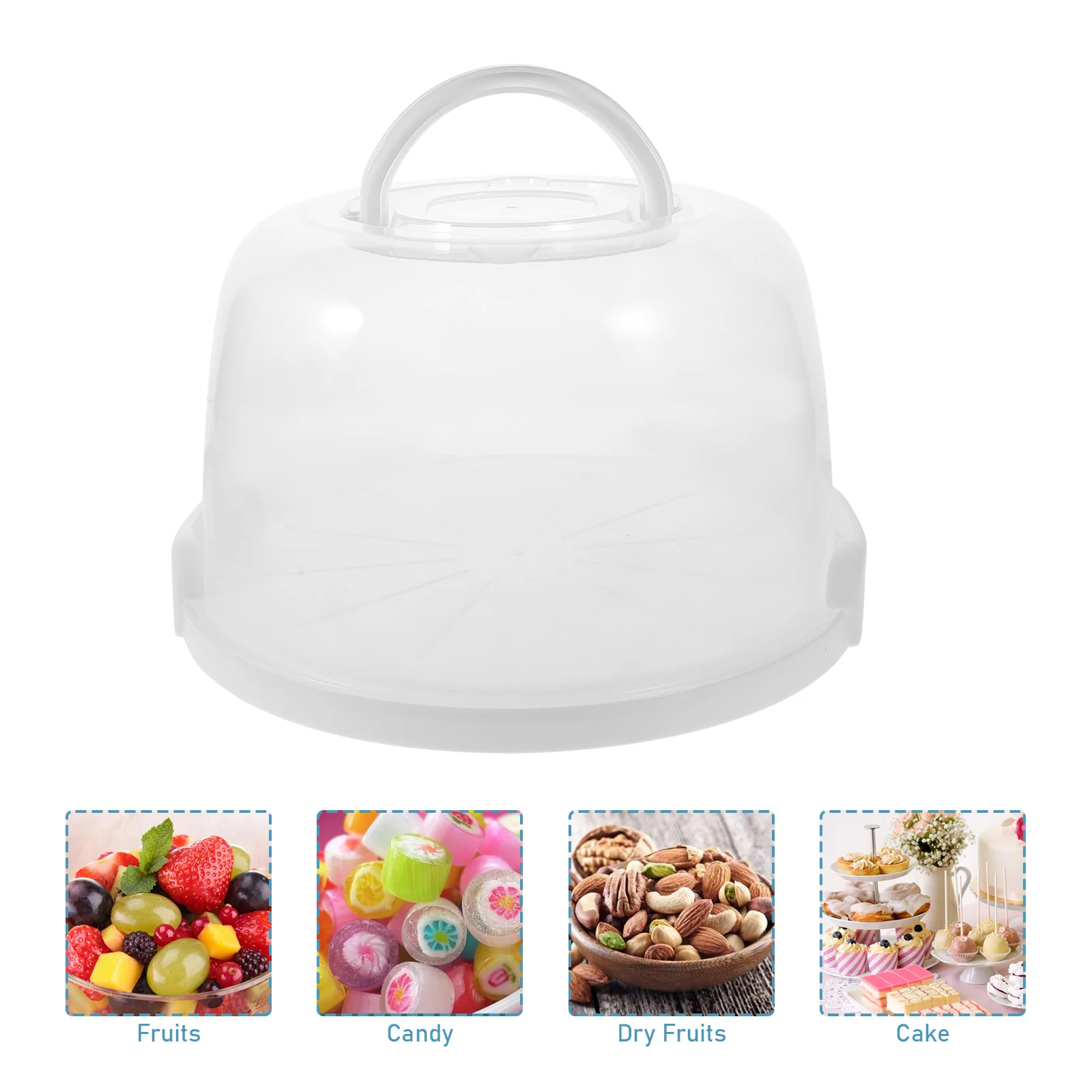 Airtight Cupcake Portable 8 Inch White Heightening Packing Holder Round Carrying Case