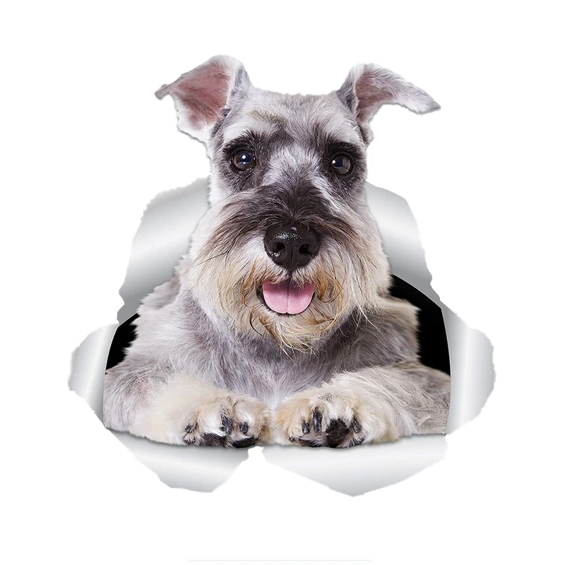 

Z187#13CM/17CM 3D Super Schnauzer Dog Car Sticker Decal for Wall Toilet Kid's Room Luggage Skateboard Laptop