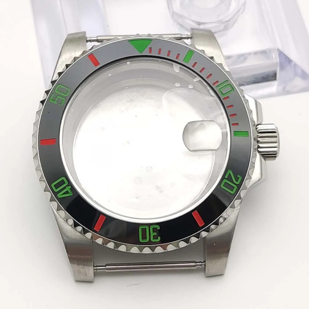 Hot styles 40mm NH35 Case Sapphire Glass Waterproof 316L Stainless Steel Case Fit NH35 NH36 Movement 120 Clicks