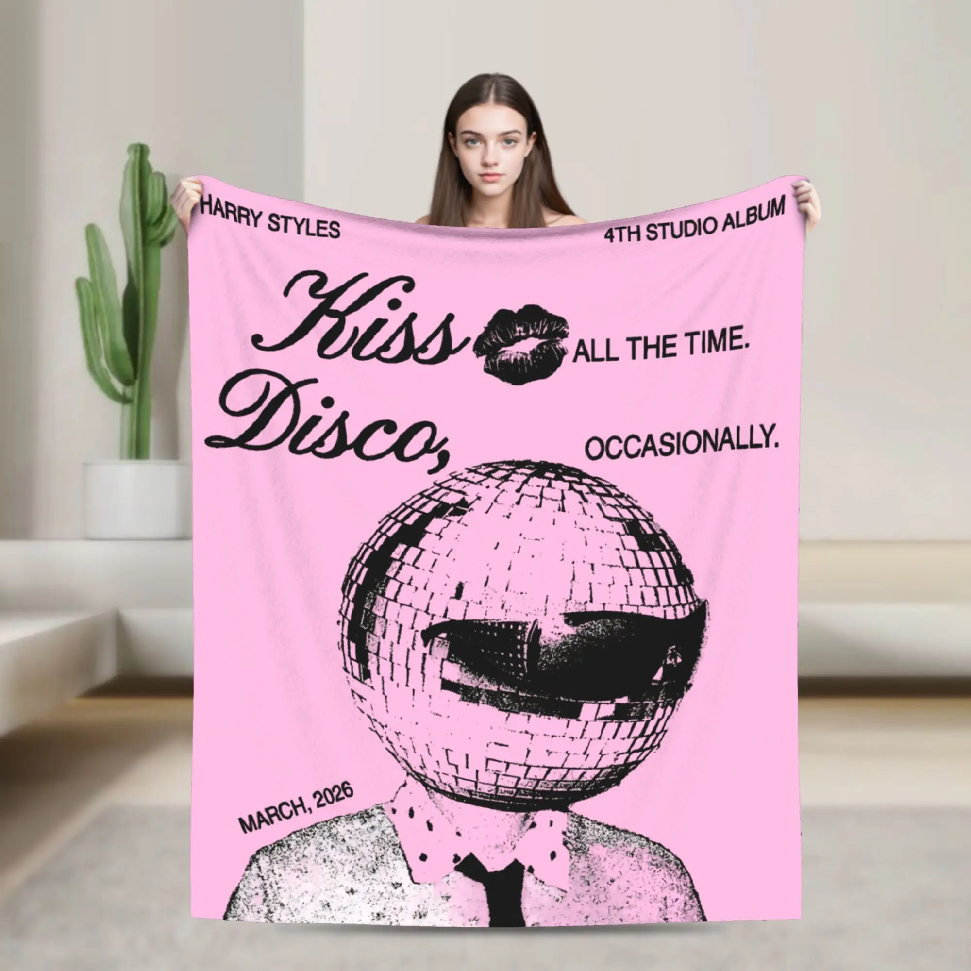 Disco Occasionally Kiss All The Time Disco Blanket Flannel Spring Harrys Music Styles Throw Blanket for Home Couch Bedspreads