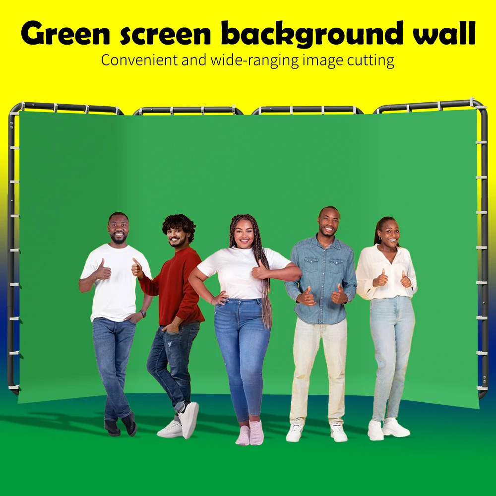 Portable Large Chromakey Green Screen Backdrop with Stand Photography Background Support System 240x400cm Shooting Video Photo