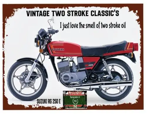 Metal Tin Signs RG 250 E Vintage two stroke Classics shed garage mancave