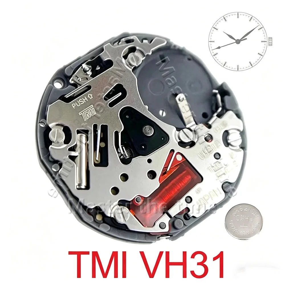 TMI VH31B Japanese Sweep Quartz Movement 3-Hand Precise Module 110 ½ Ligne Central Timing Unit for Watch Repair