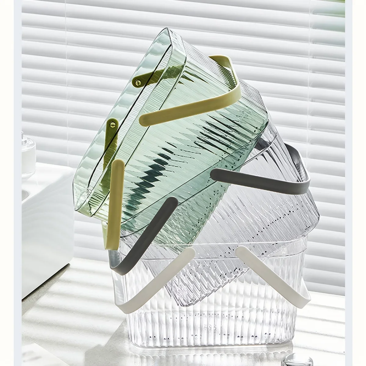 

Transparent Plastic Storage Basket, Multi-Scene Organizer for Cosmetics, Toys, Fruits, Cleaning Tools & Stationery