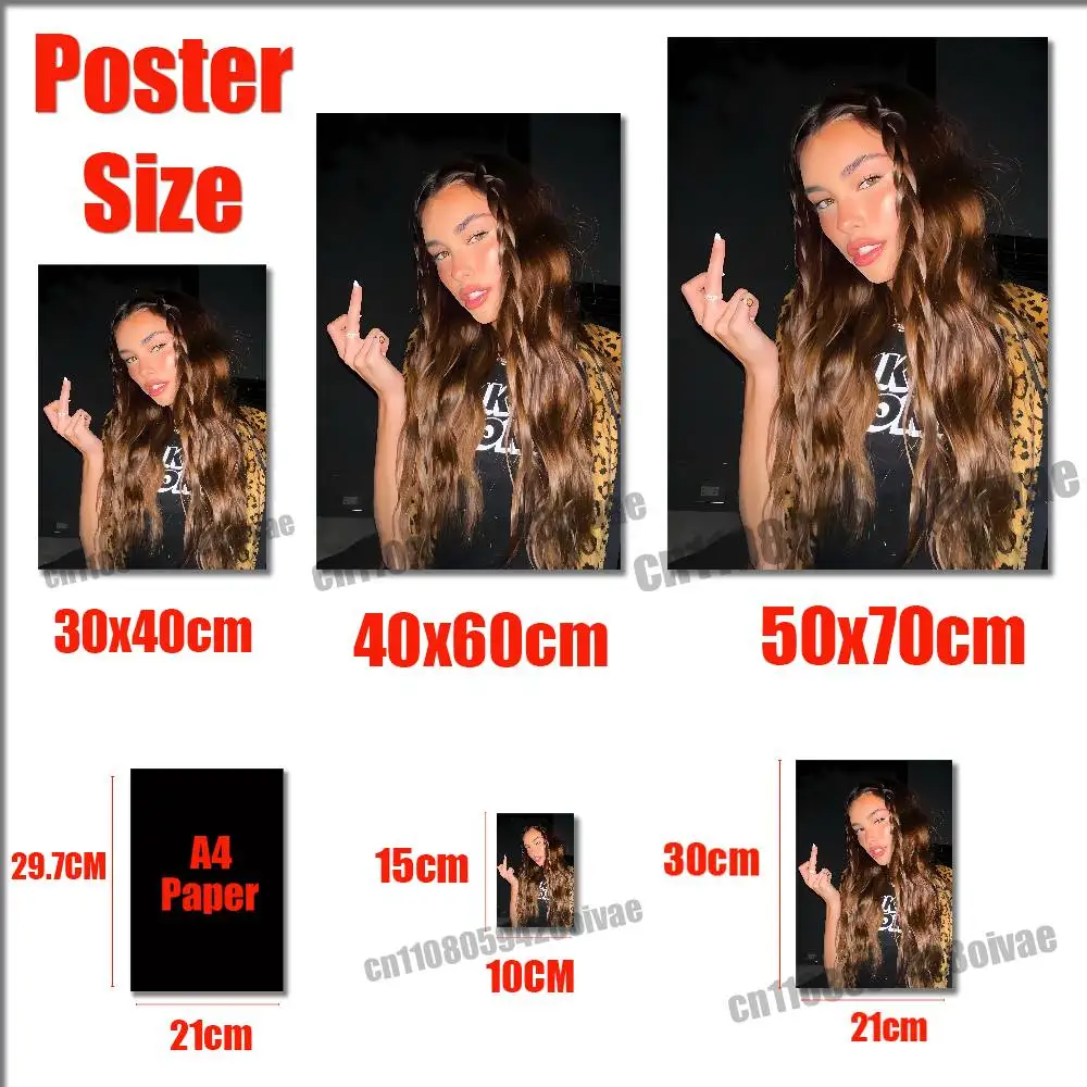 Singer M-Madison Beer Poster Wall Murals For Offices 50x70cm Self-adhesive Decoration Sticker Playbill Cover