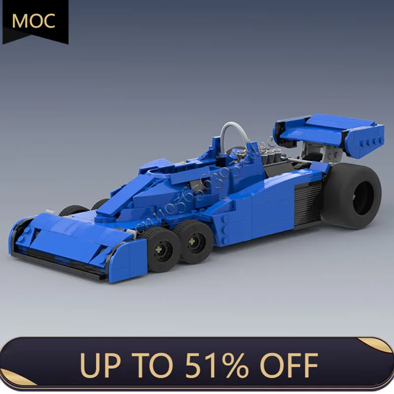 808PCS MOC Velocità Concorso Serie P34 1976 Auto Da Corsa Build Blocks Modello FAI DA TE Tecnologia Creativa Mattoni Giocattolo Per Bambini Regali Del Festival