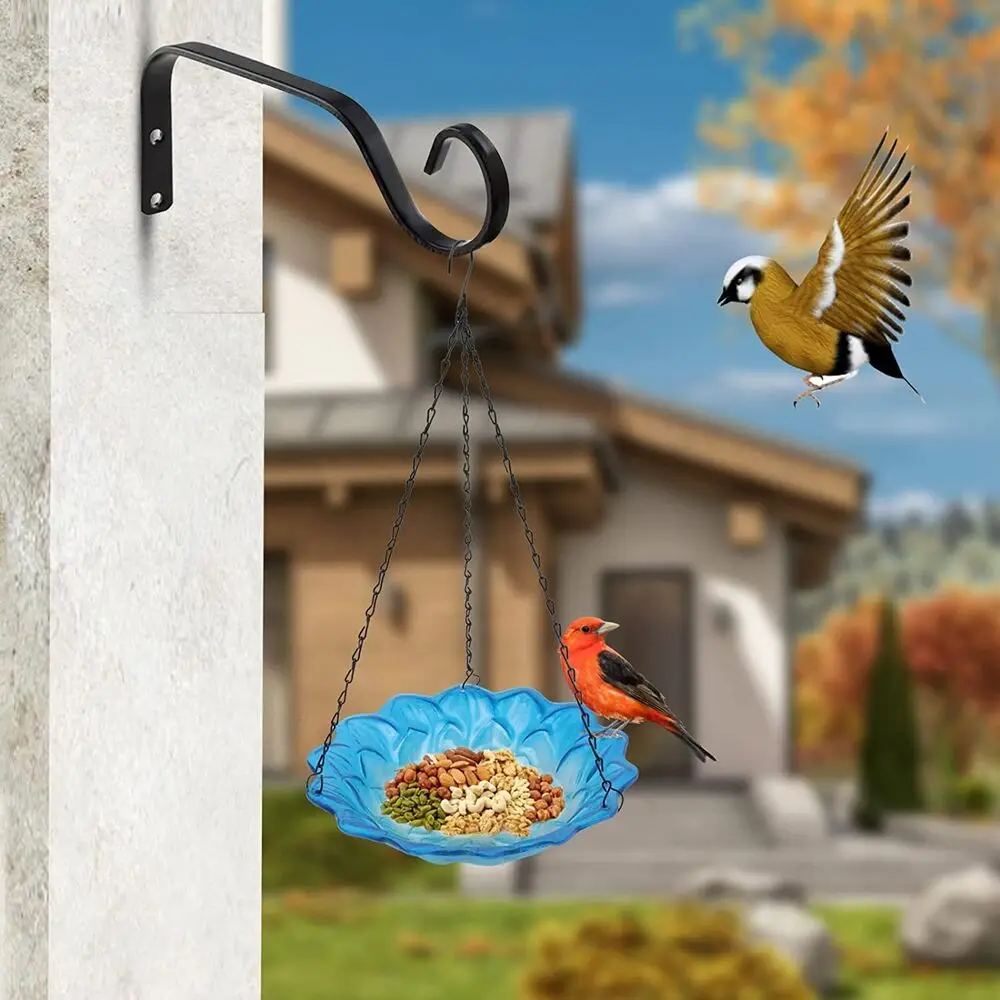 Hanging Bird Bath Outdoor Wavy Wild Feeder Garden Decoration for Lawn