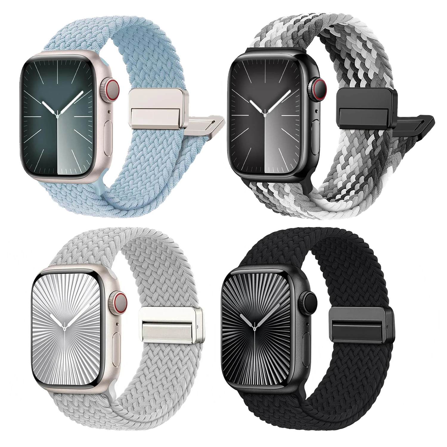 Geflochtenes Armband für Apple Watch Band 46 mm 44 mm 40 mm 41 mm 42 mm Schnallenarmband Iwatch Series10 11 9 SE 7 6 8 Ultra 2 Magnetband