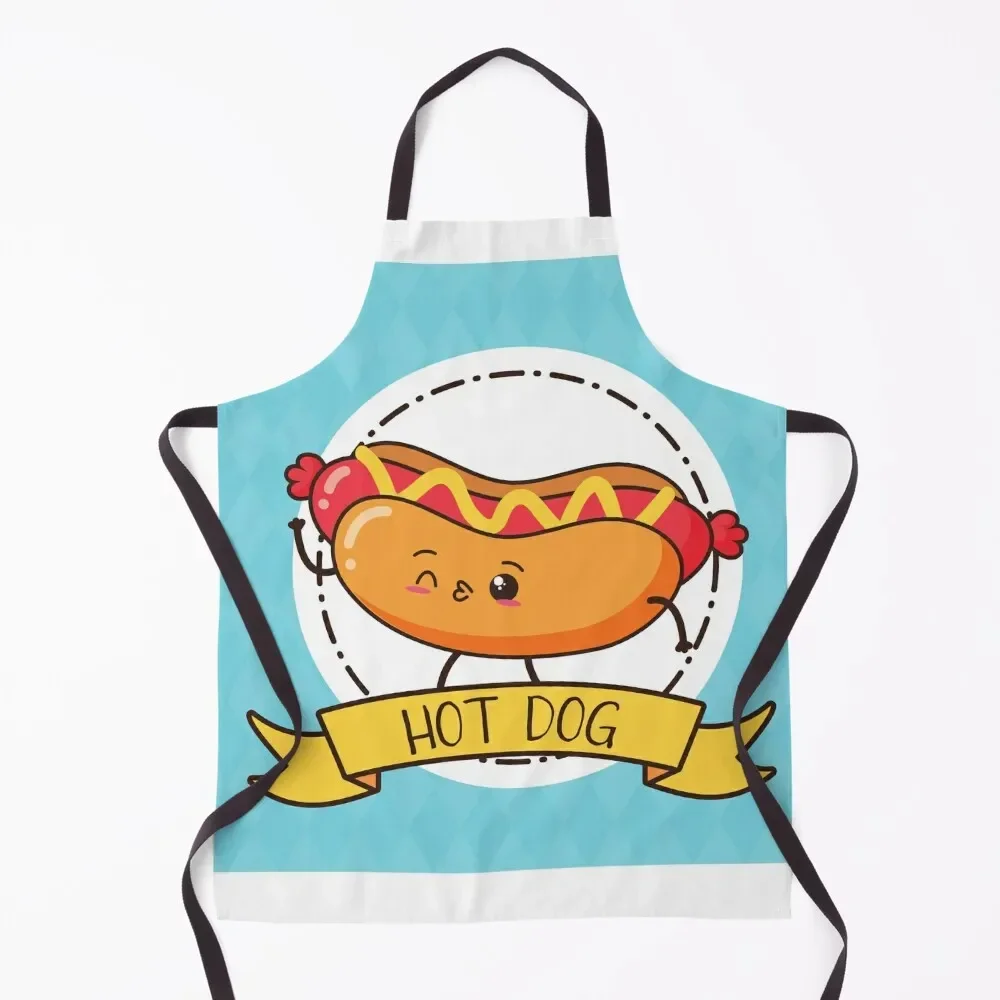 

Hot Dog Eating Contest Apron barber men Chef Uniform Woman Apron