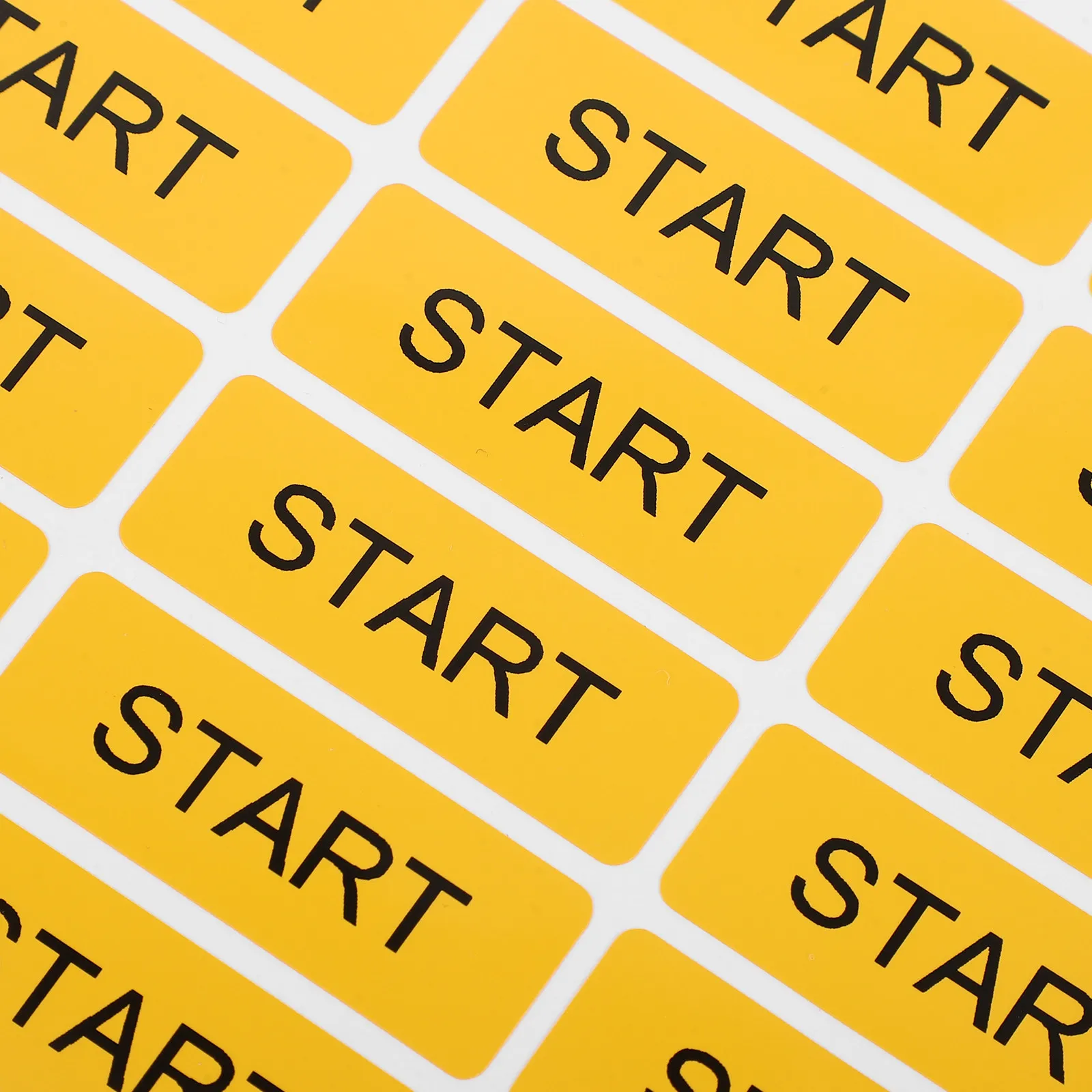 20Pcs Self Adhesive Start Label Waterproof Yellow Start Marker Decal for Industrial Machines Control Panels Equipment Switches