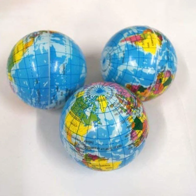 12pcs 6.3cm Pu Foam Ball Foam Earth Children's Toys Teaching Pu Earth Pressure Gauge Ball