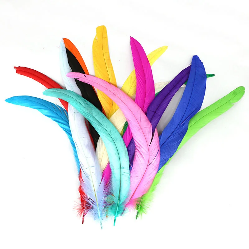 100pcs Natural Rooster Tail Feathers 35-40cm / 14-16inch Clothing Decoration Stage Performance Rooster Feathers Plume