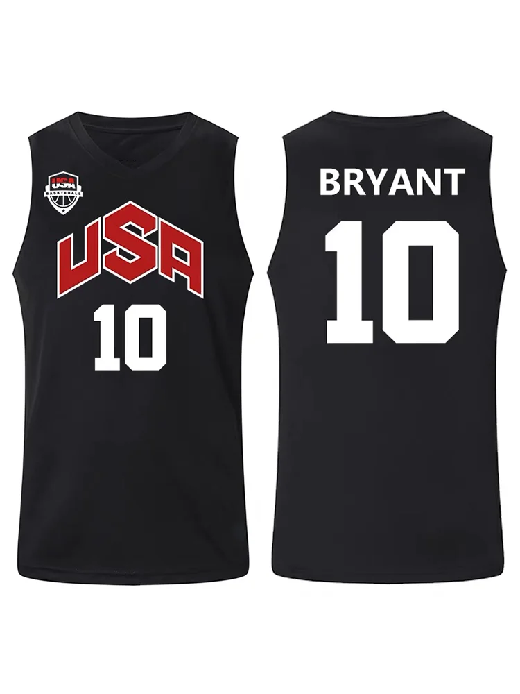 USA Dream Team Amerykańska koszulka do koszykówki Kobe 10. Bryant Hip Hop dla dzieci Chłopcy Mężczyźni Mamba Star Memorial