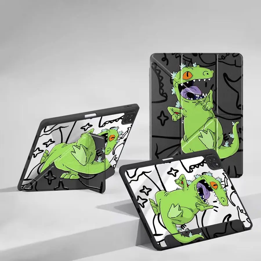 Holder Cover Tablet Case For iPad Air 4 5 M3 M2 M4 11inch Mini 6 7 Pro 11 10 9 8 7 th 12.9inch Pro 2025 Cute Line Dinosaur